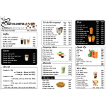 Menu quán cafe in PP có keo, cán bóng, in mực dầu và bồi fomex chắc chắn. Kích thước 29.7x42cm, màu sắc rõ nét, chống nước, bền lâu – phù hợp cho quán cà phê, trà sữa và nhà hàng.