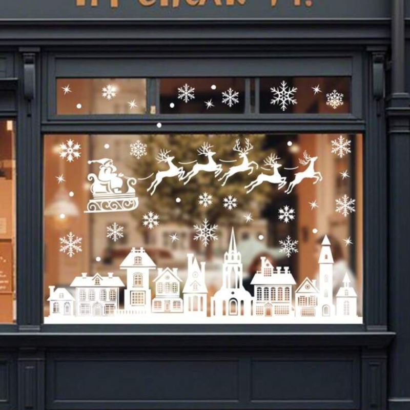 Sticker Dán Kính Noel Decal PP PVC Trang Trí Giáng Sinh